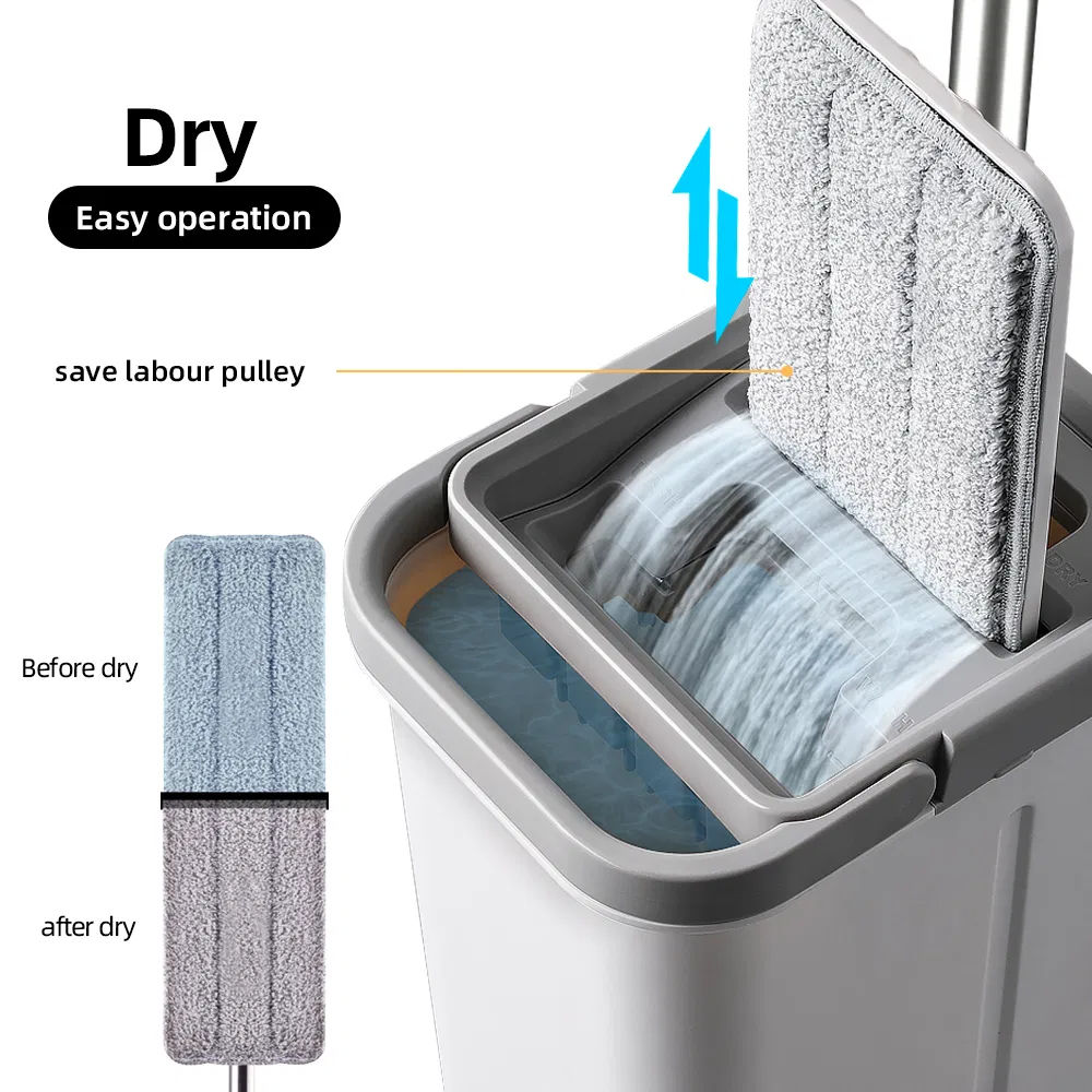 Hot Sale Easy Cleaning Microfiber Flat Floor Mop with Bucket