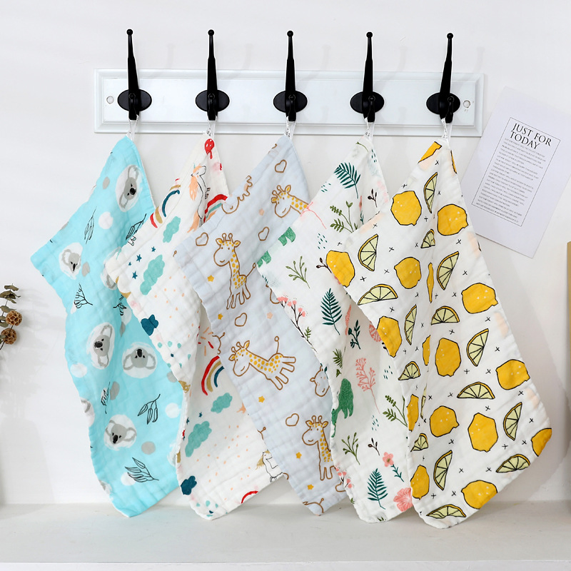 Personalized Printing Cotton Facecloth Baby Handkerchief Soft Absorbent Gauze Towel