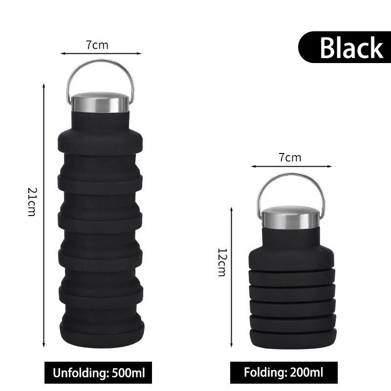 Leakproof Valve Reusable BPA Free Silicone Collapsible Water Bottles