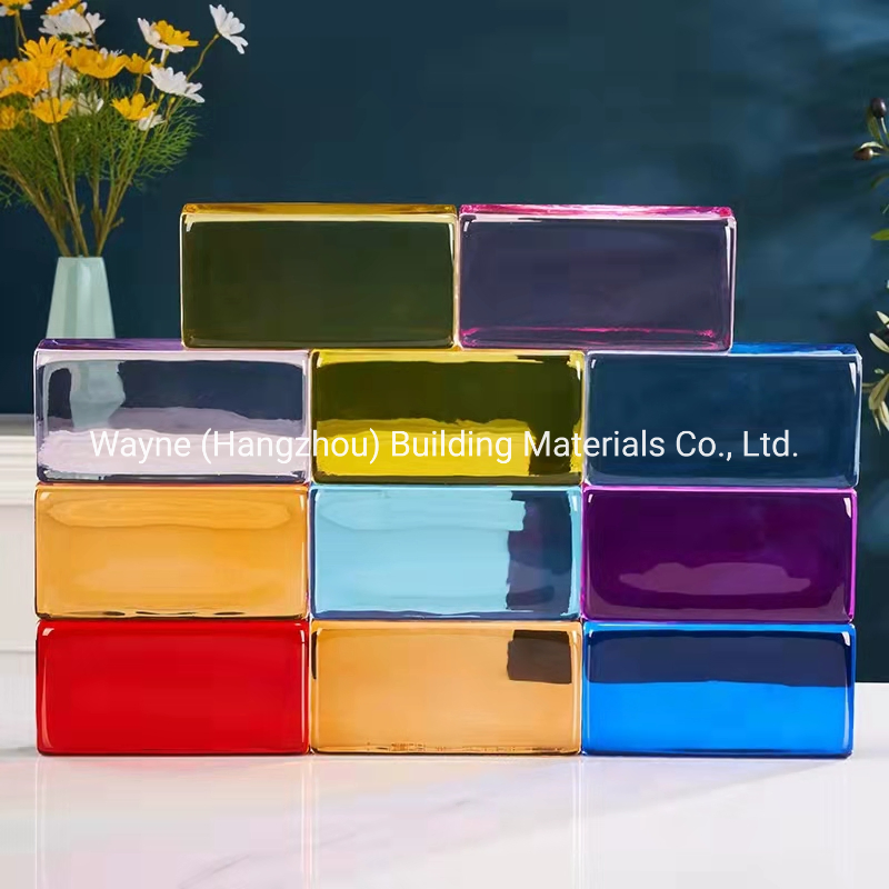 Blue Green Violet Pink Purple Color Tinted Solid Glass Crystal Clear Glass Block Brick for Glass Partition Wall