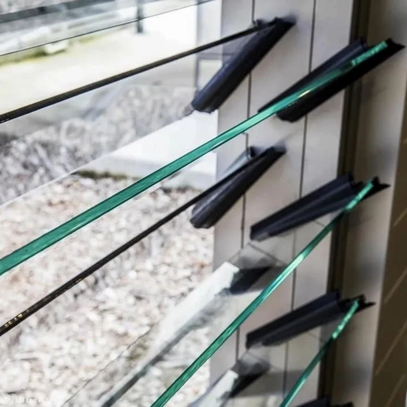 Adjustable Glass Window Blinds with Tempered Glass Panel for Home Building