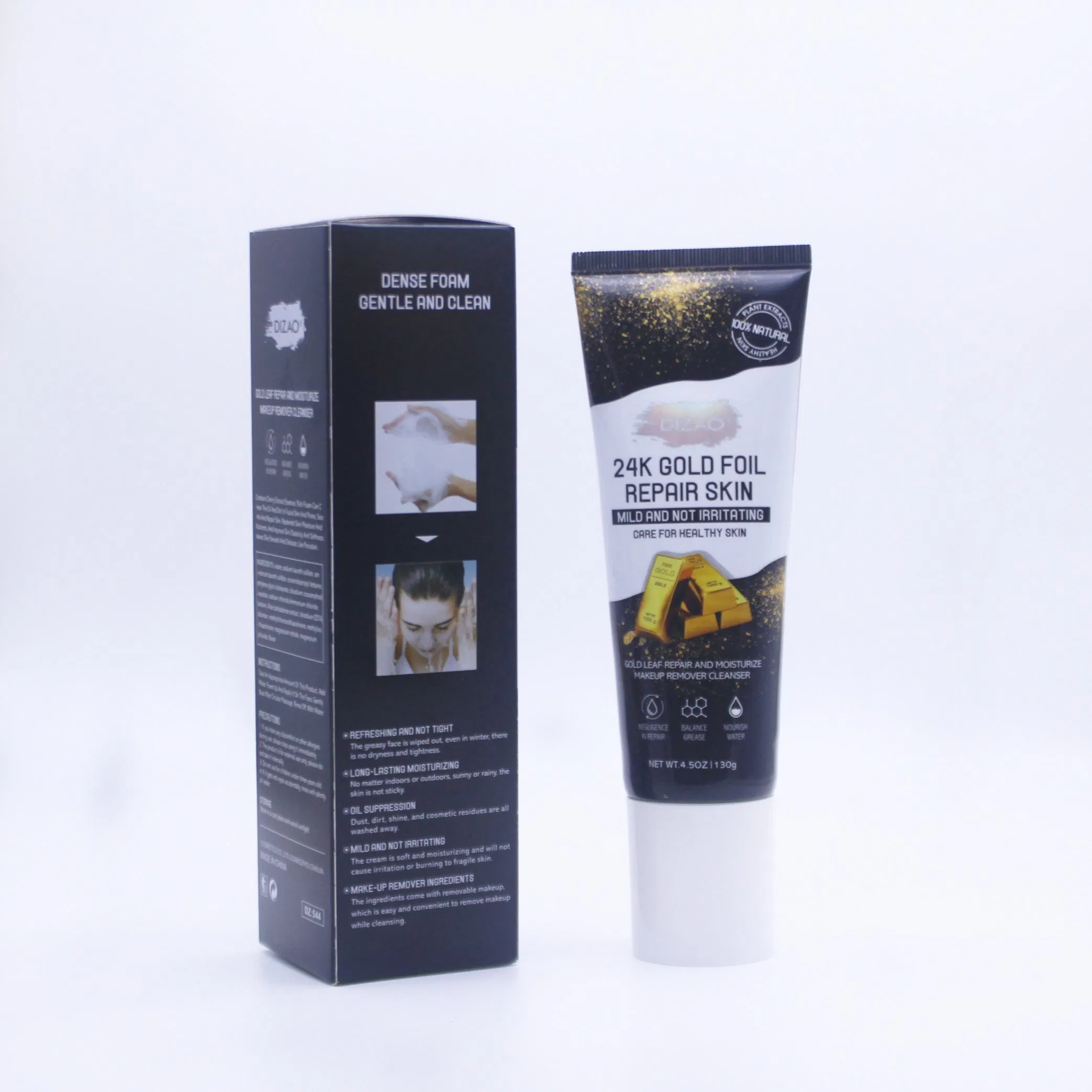 24K Gold Foil Repair Moisturize Skin Makeup Remover Cleanser