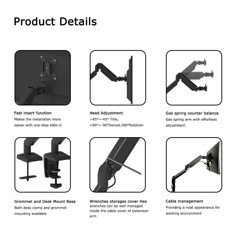 Кронштейн для двух мониторов AG7p-42, алюминиевый