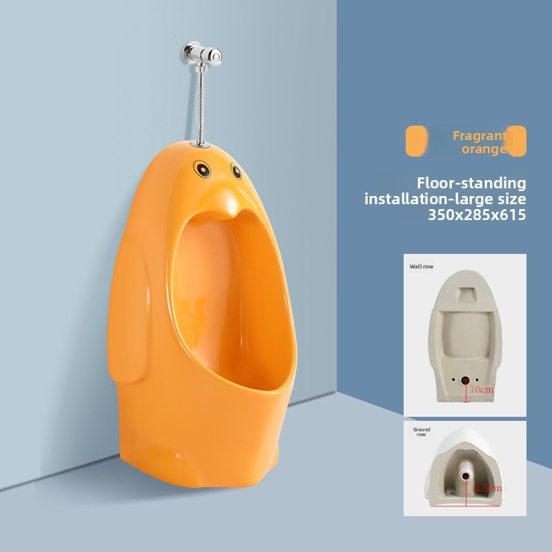 Stylish Floor-Mounted Urinal Ideal for Public Restroom Areas