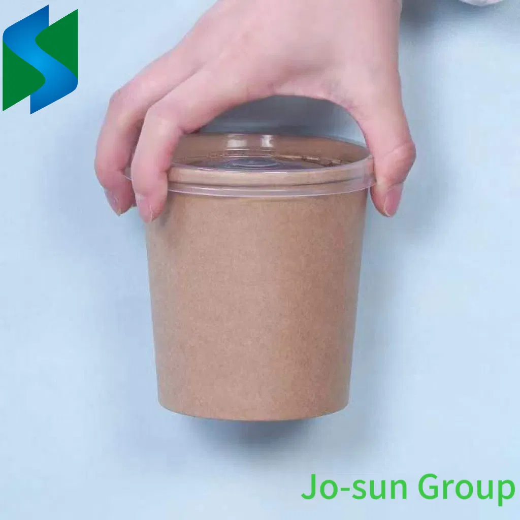 Disposable Bowls 12 Oz Kraft Paper Bowls Small Brown Rolled Rim Storage Bucket for Hot or Cold Dish to Go Packaging