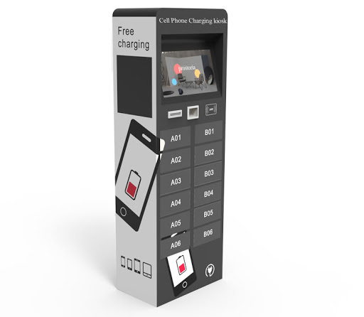 Автоматическая зарядная станция для телефонов с рекламным экраном