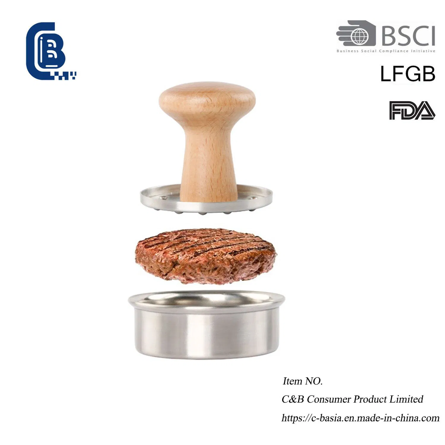 Compact Non-Slip Mini Stainless Steel Steak & Burger Patty Press