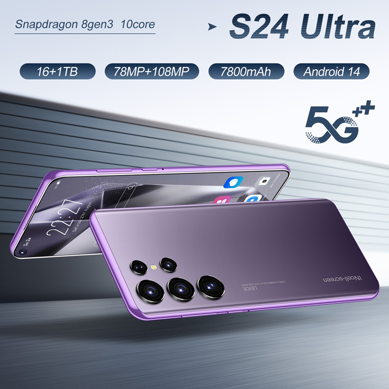 S24ultra Super Performance 16GB RAM 1tb ROM 5g Fast Charging Dual SIM Smartphone