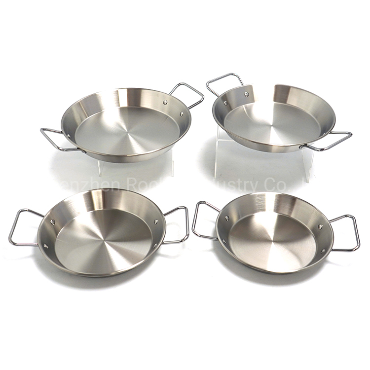 Круглая сковорода-паэльяра из нержавеющей стали для гриля