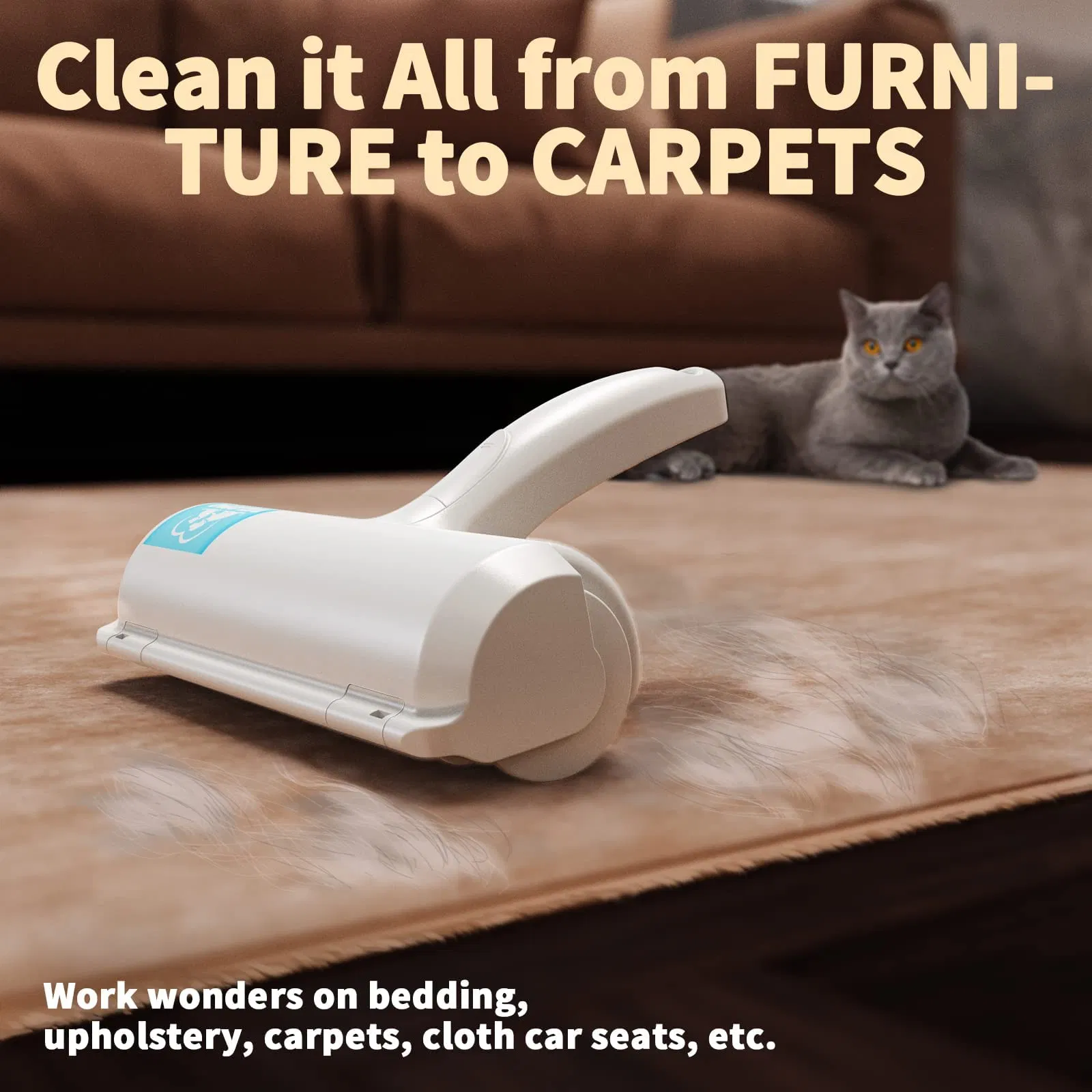 Upgraded Fur Removal Tool Reusable W/Self-Cleaning Base Pet Hair Remover Lint Roller