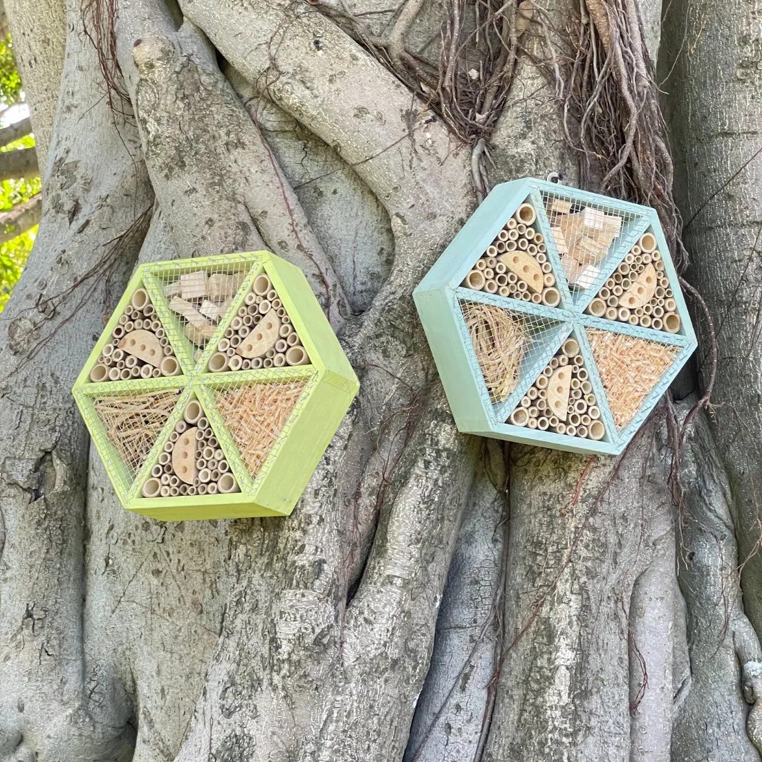 Decorative Wooden Multi Habitat Insect Hotels Shelter Insect Houses for Bee Butterfly