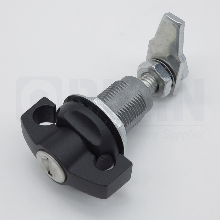 Zinc Alloy Textured Black Spraying Cam Latch Electrical Box Panel Cabinet Control Electronic Wing Knob Key Compression Lock