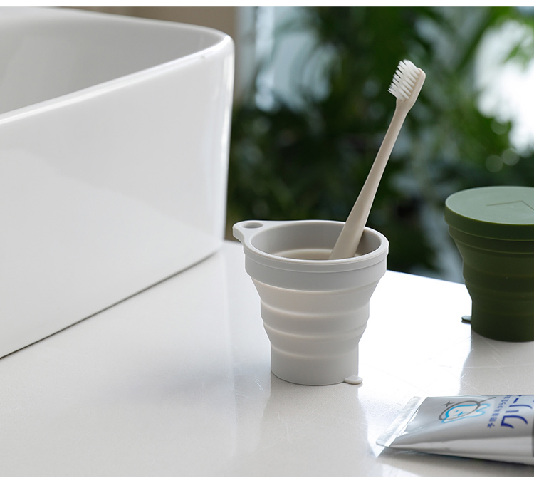 Custom Outdoor Drink Mug Silicone Collapsible Travel Cup Portable Mini Retractable Folding Camping Coffee Cups with Lid