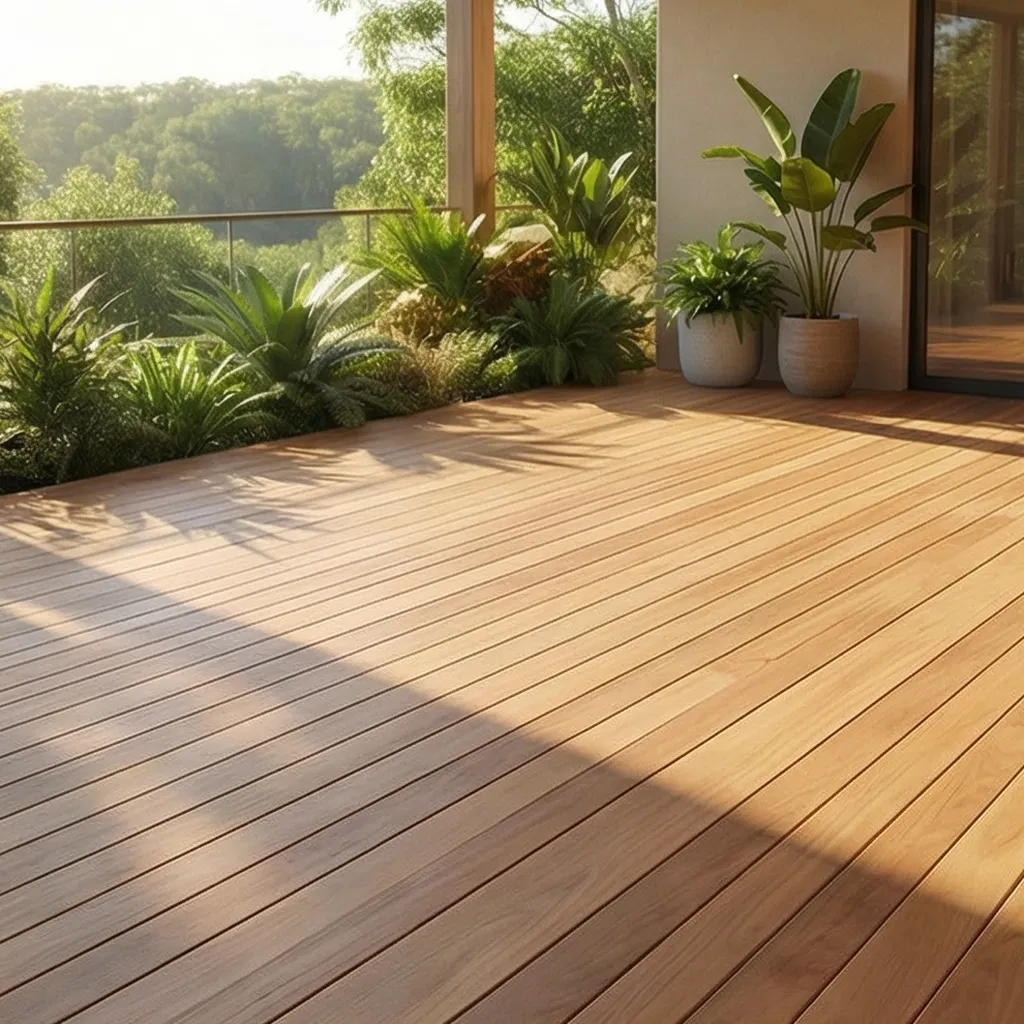 Cross-Layered Pine Wood Outdoor Flooring Smooth Flat Finish