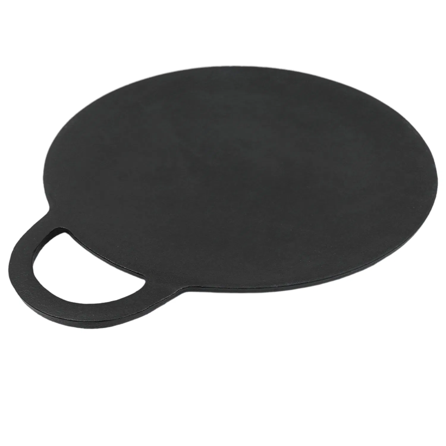 Чугунная сковорода-гриль круглая с ручкой