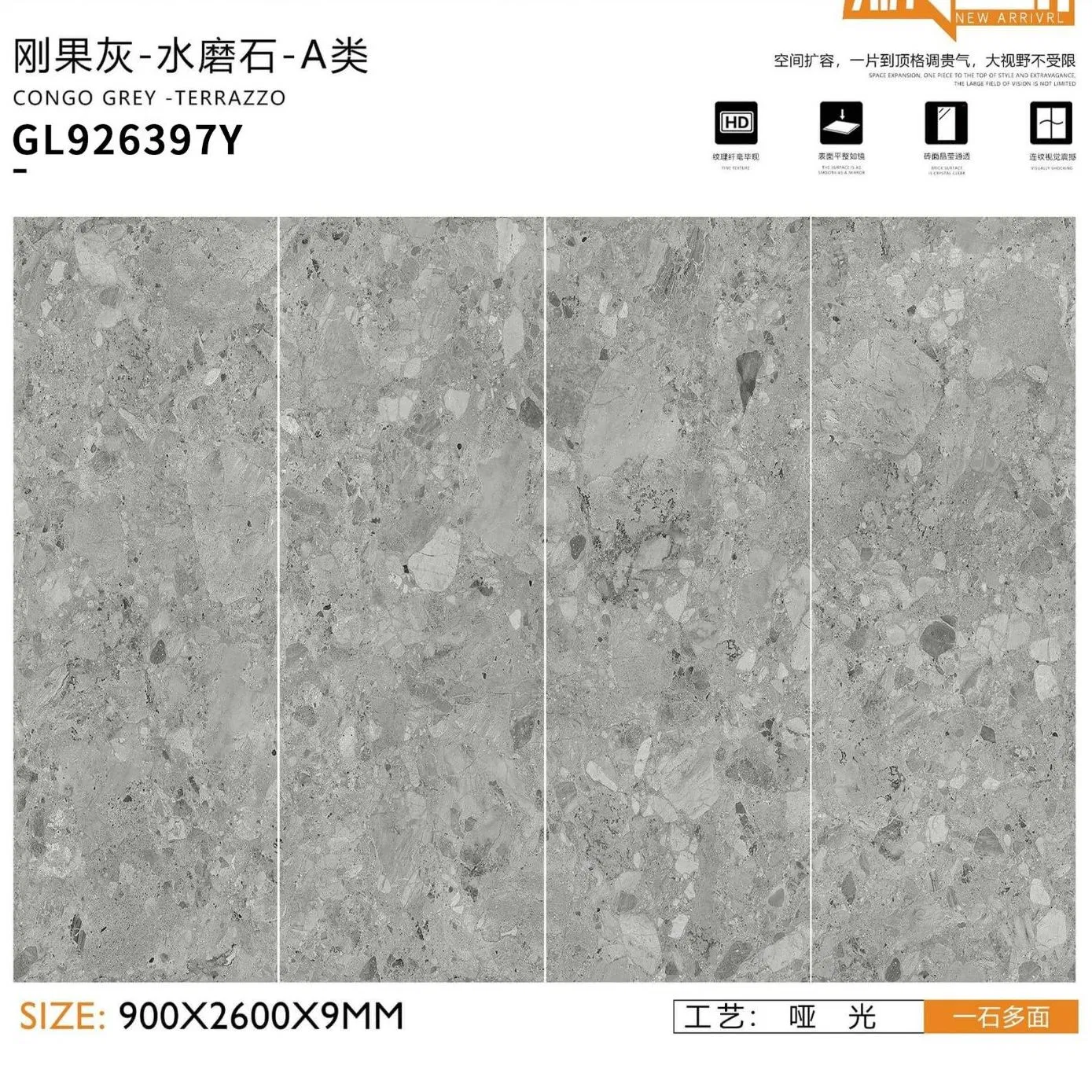 Sintered Stone Marble Porcelain Tiles 900*2600mm Flooring Wall Tiles for Department Store Cosmetics Counter Backsplashes