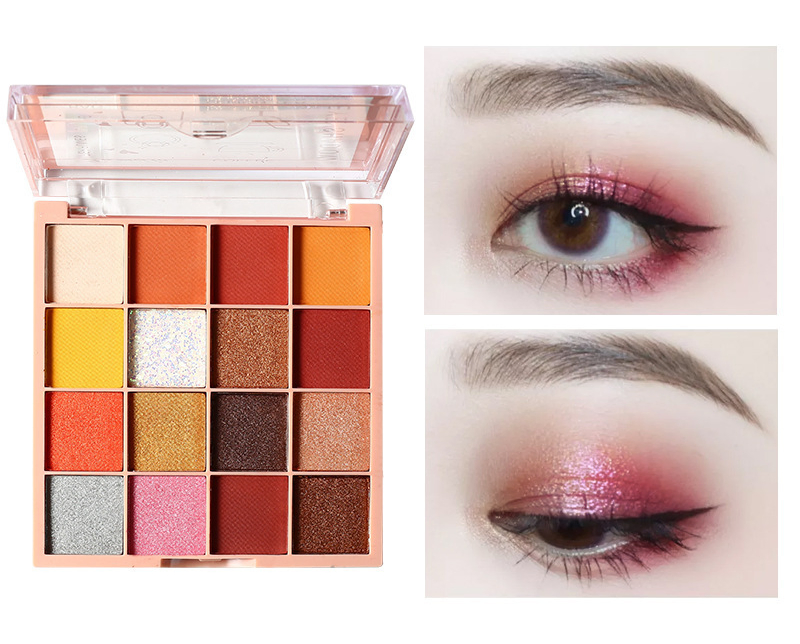 Pearl Eyeshadow Tray 16 Colors Glitter Eyeshadow Tray Earth Tone