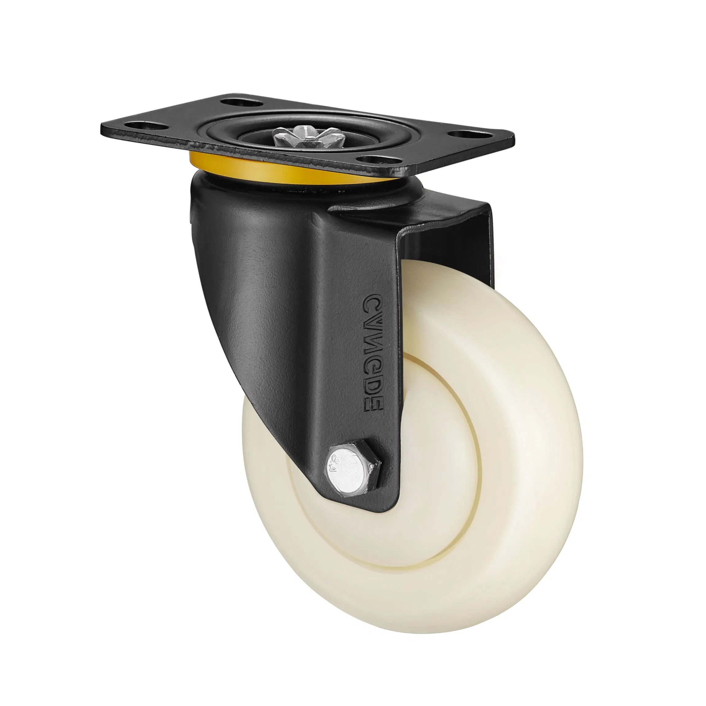 High-Strength White PP Swivel Caster, Medium Duty, Handles Debris & Rough Floors