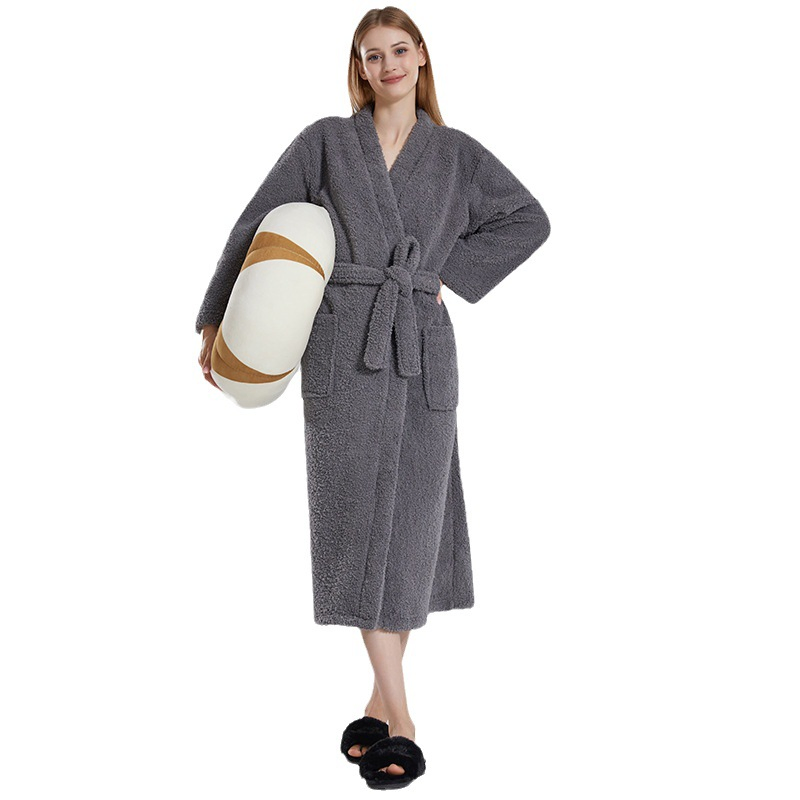 Thick Autumn/Winter Coral Velvet Bathrobe for Men and Women