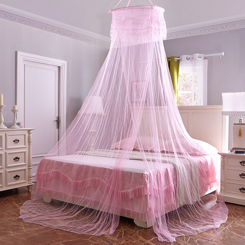 Hot Sale Princess Ceiling Hanging Round Lace Hammock King Size Double Mosquito Bed Net Luxury Canopy Mosquito Net for Bed