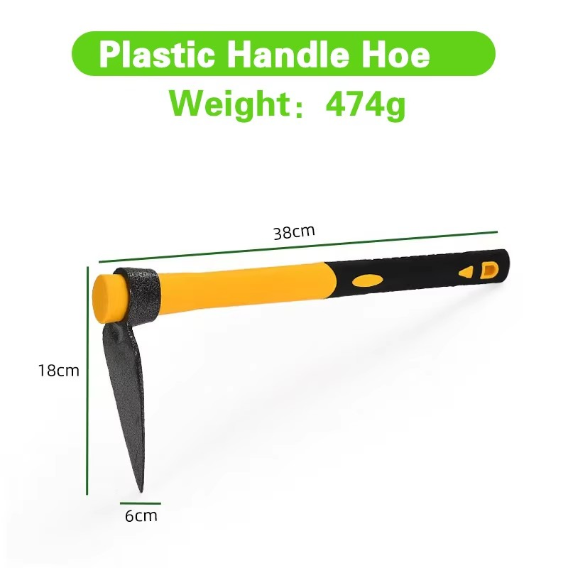 Carbon Steel Small Hoe Pickaxe Fiberglass Handle for Agricultural Outdoor Garden