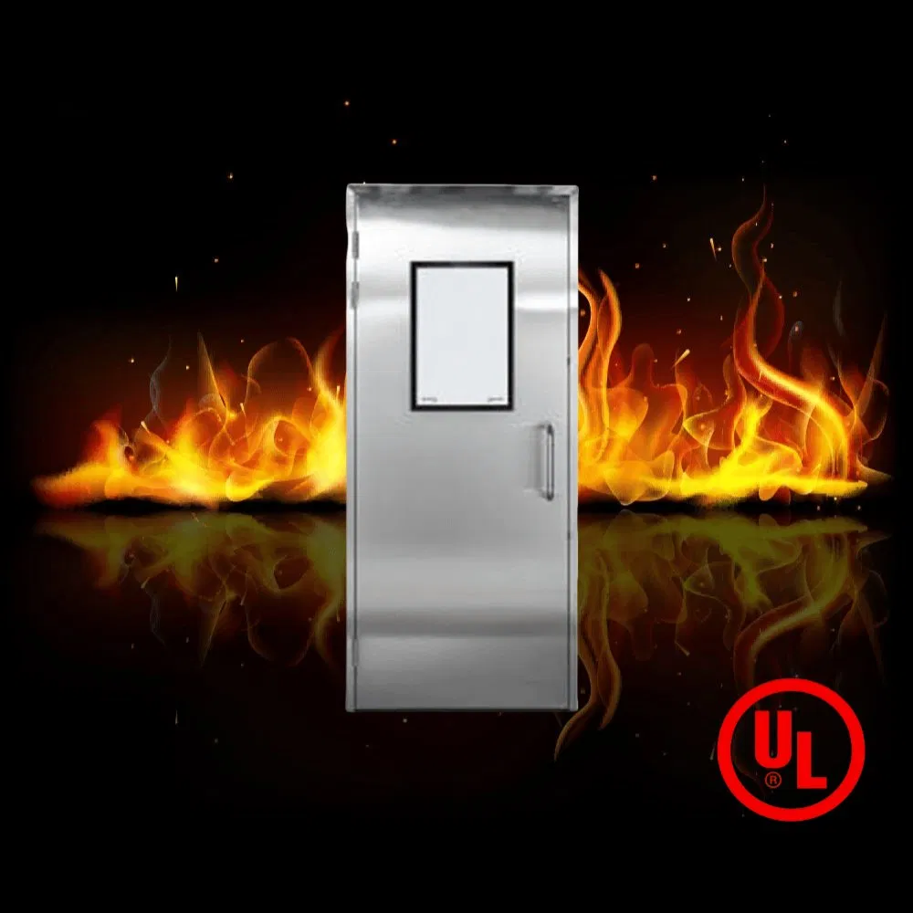 UL Listed Steel Emergency Egress Door - 90/180-Min Fire Rated, Fire-Resistant Glass Lite, Panic Hardware Ready