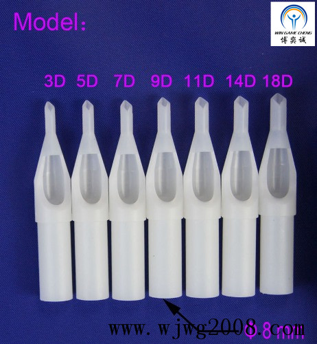 Sterilized Disposable White Plastic Tattoo Tips (Short 50mm Round Liner)