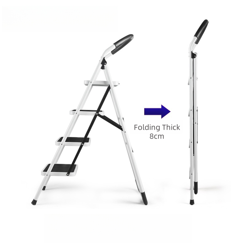 Modern Indoor Agility Ladder 150kg Load Bearing Wide Step Durable Steel Folding Step Household Ladders