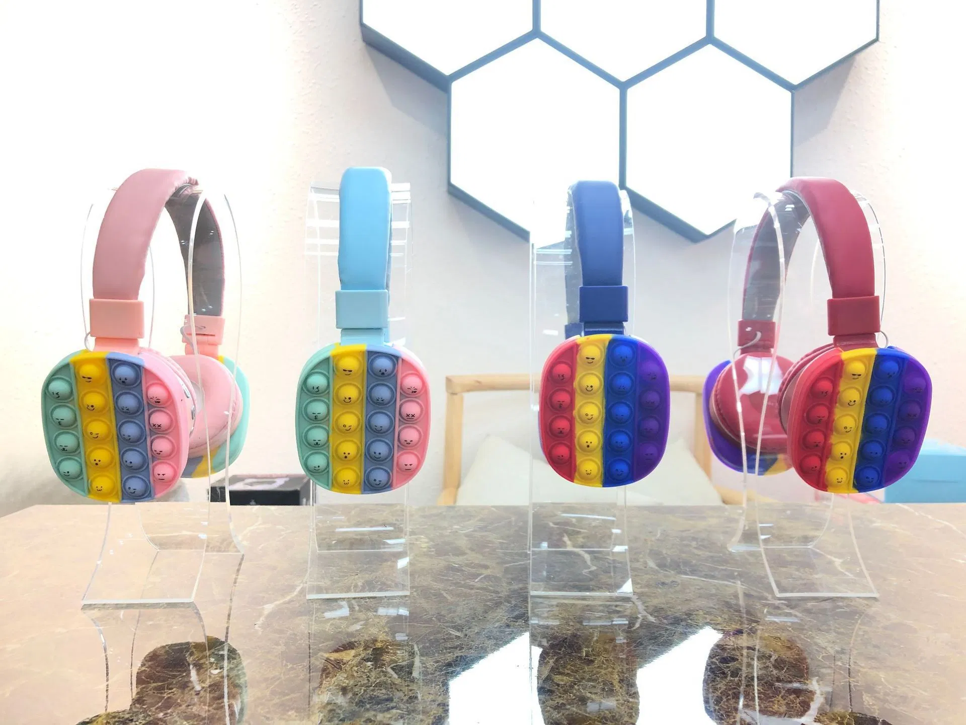 Creative Gift Silicone Cute Rainbow Bluetooth Wireless Headset Kids Headphones