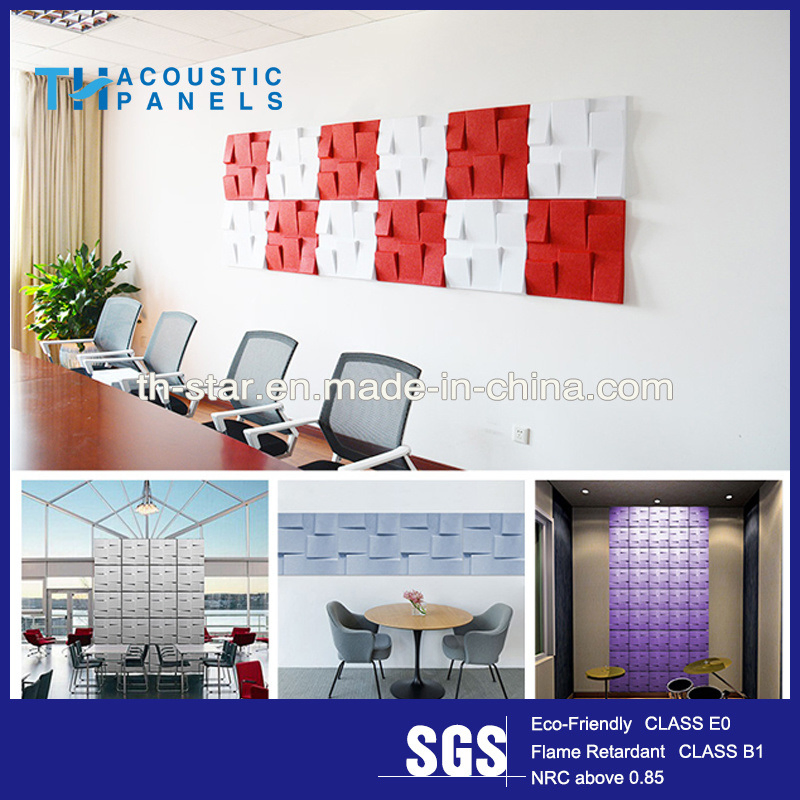 Wholesale 3D Wall Acoustic Pet Fiber Ceiling Board Wall Sound Absorbing Acoustic Panel for Recording Studio
