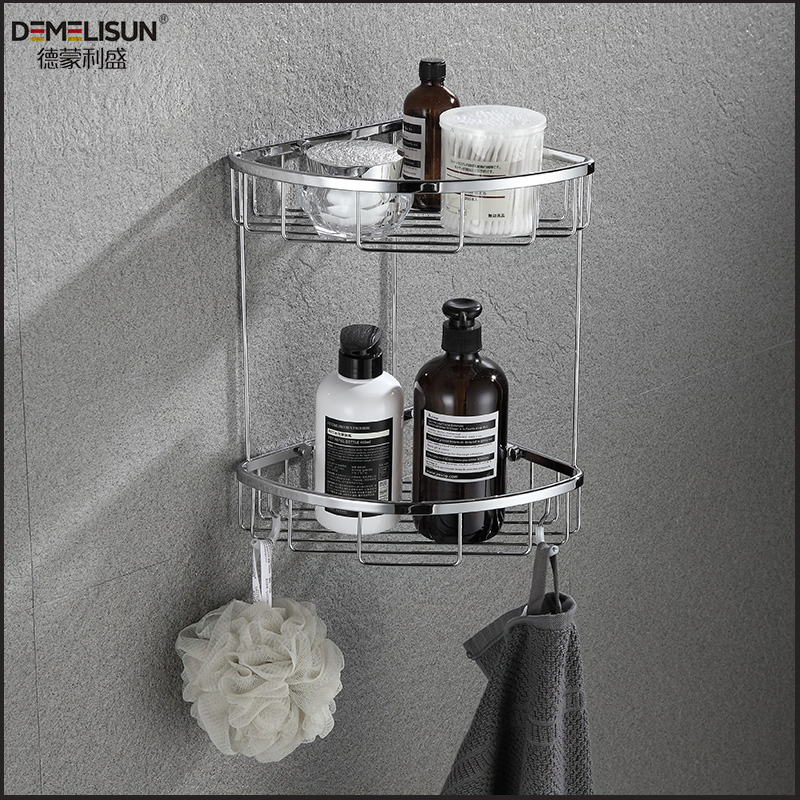 Modern Bathroom Accessories Shower Shampoo Storage Rack Wall Corner Shelf