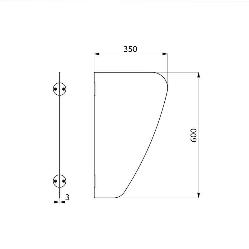 Stainless Steel Compact Urinal Dividers Partitions for Public Toilet
