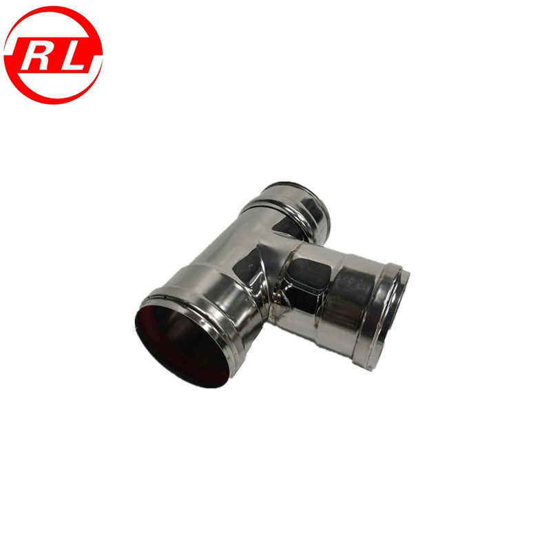 Pellet Stove Single Wall Tee with Tee Cap with Drain