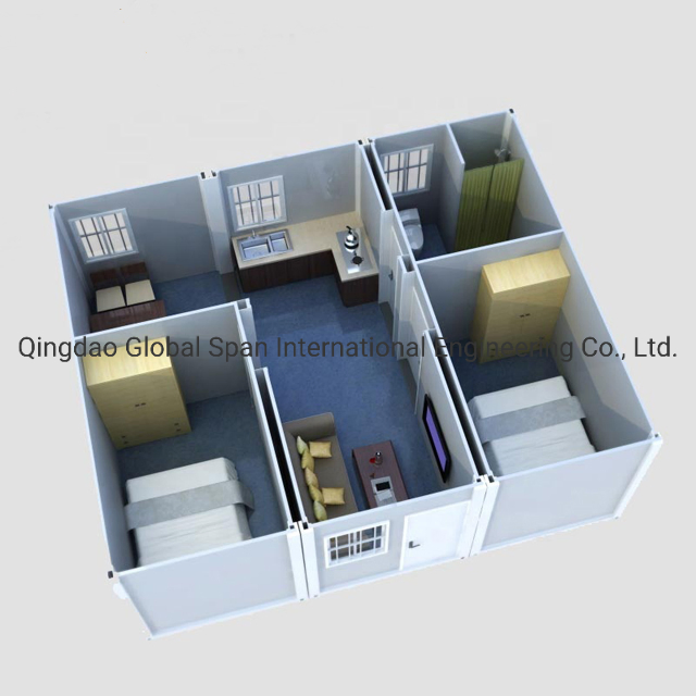 2020 20FT Quick Built and Affordable Prefabricated/Prefab/Modular/Movable Container House for Army/Mining Camp/Hospital/Dormitory Labor Hotel/Portable Ship