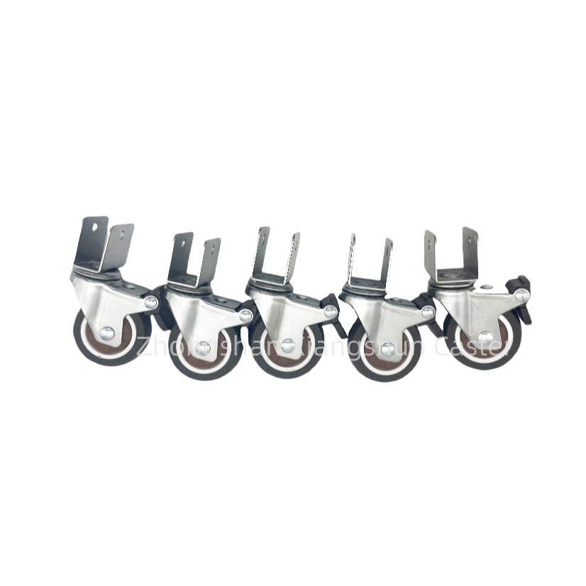 Premium U Shape Caster Wheels in TPR Rubber Furniture Shelf Bed