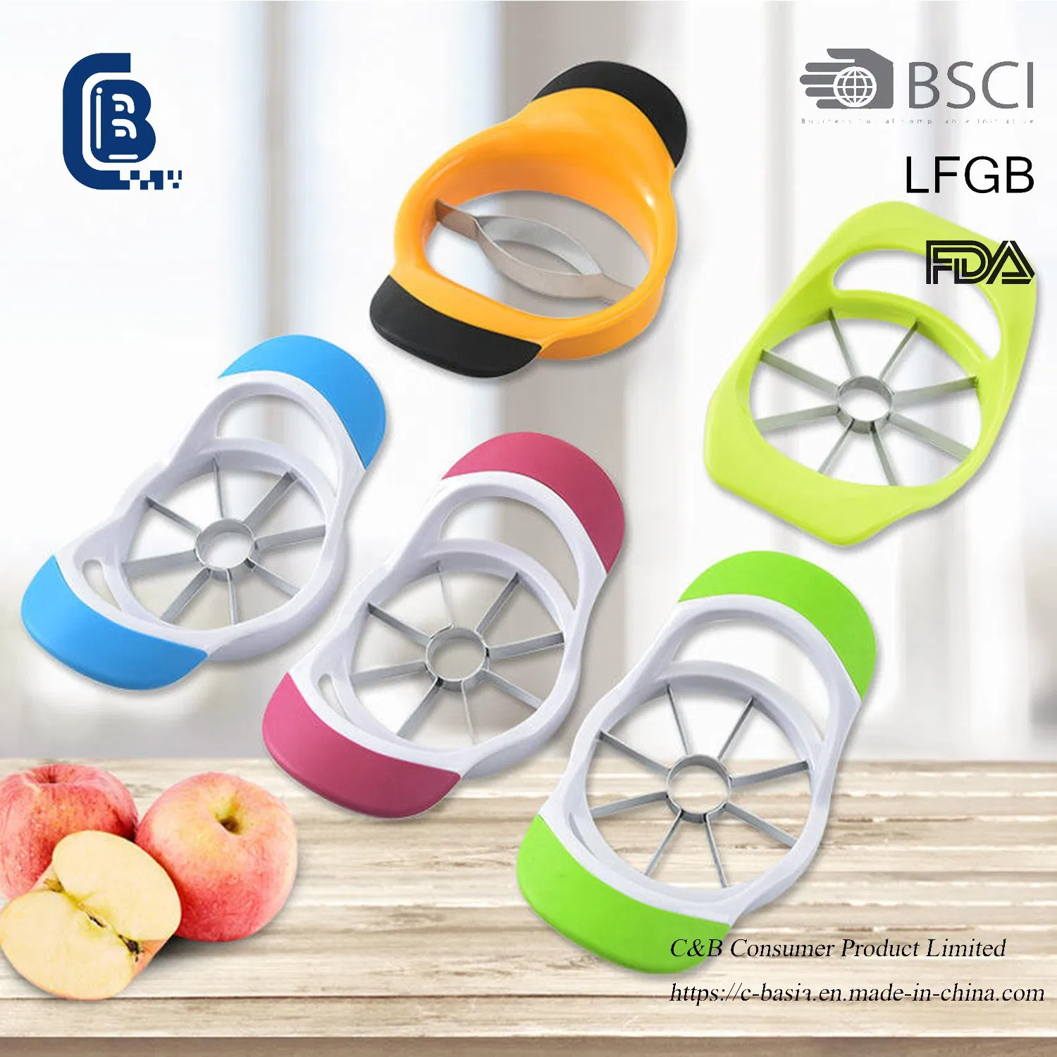 Manual Fruit & Vegetable Cutter - Stainless Steel Apple Slicer/Corer, Kitchenware