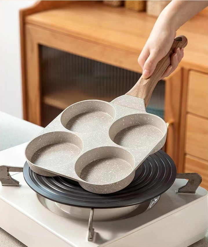 Cast Aluminium Breakfast Skillet Pan 3 in 1 Multisection Divided Frying