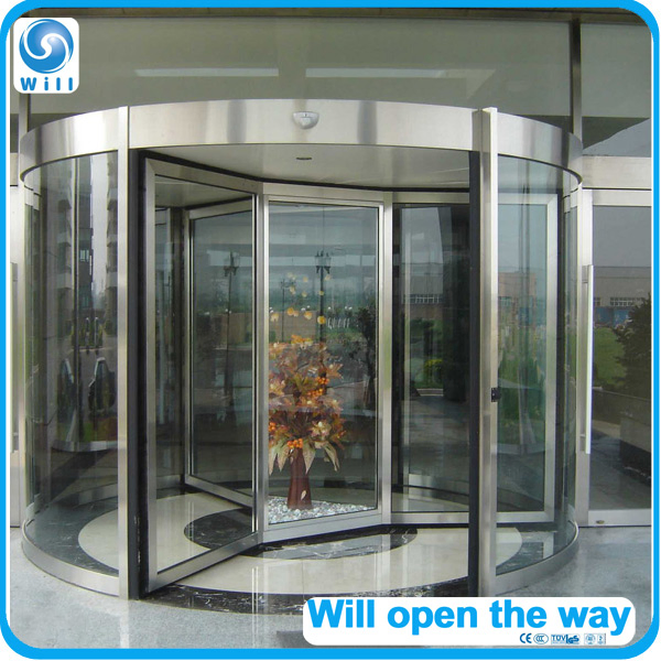 Automatic 3 Wing Revolving Door Low Cannopy