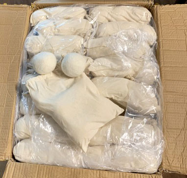 Natural Fabric Wool Dryer Balls Handmade 6PC Pouch