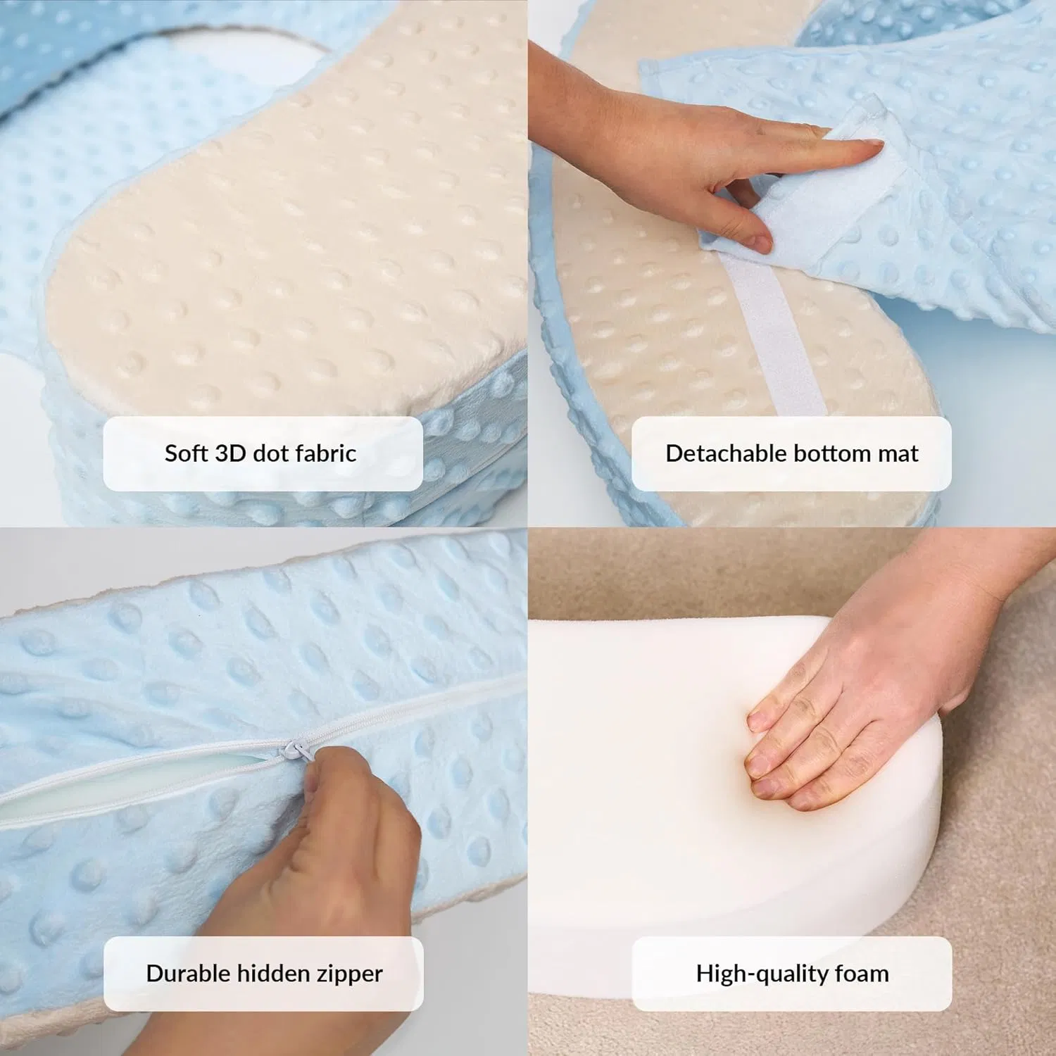 Tenderplayful Custom Comfortable Baby Sit up Pillow for Safe Early Sitting and Playtime