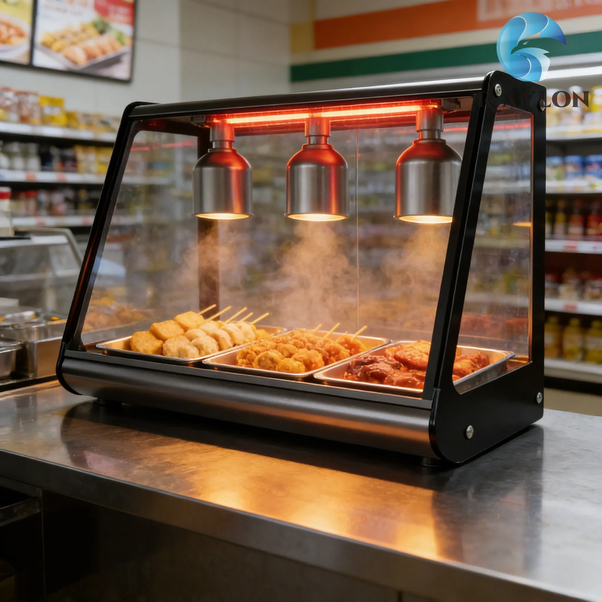 Stainless Steel Body Commercial Equipment Food Display Warmer for Snack Bar