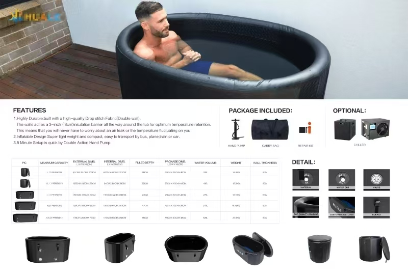 Надувная ледяная ванна SPA бочка для холодового погружения