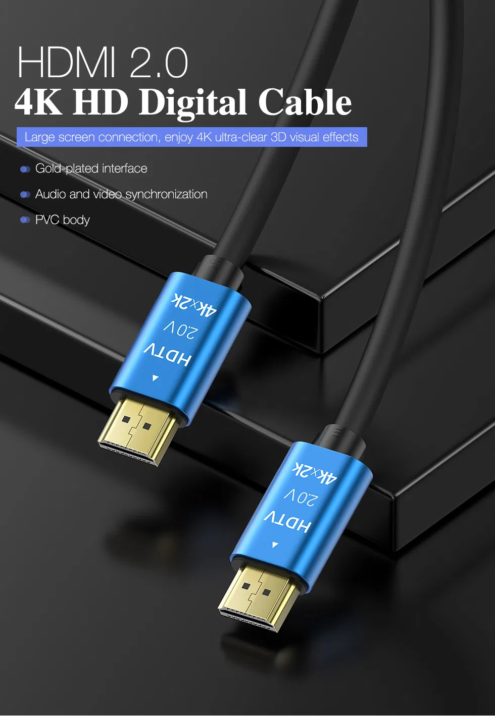 HDMI 2.0 Cable, Support 1080P and 4K