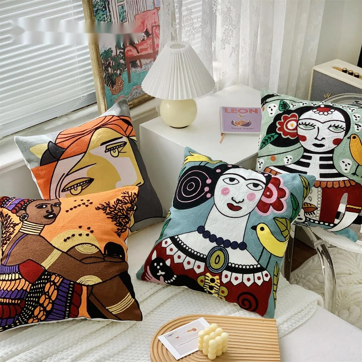 Abstract Picasso Graffiti Pillow Art Polyester Peachskin Pillowcase Modern Sofa Pillow