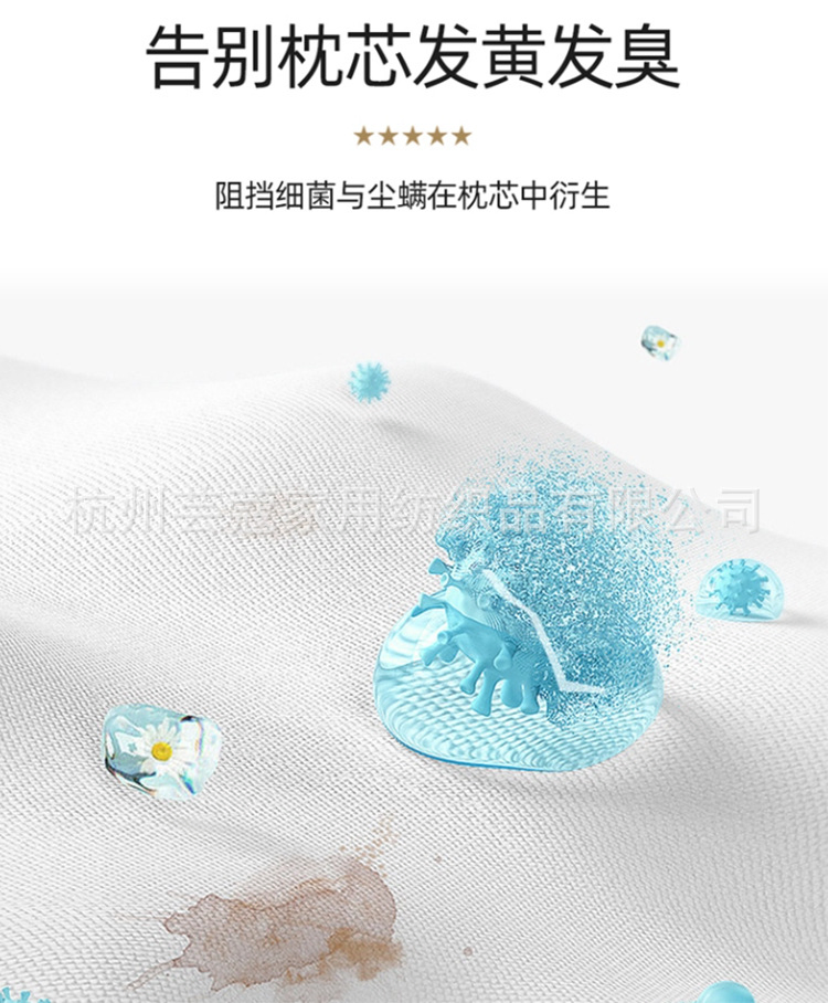 Anti-Saliva and Anti-Head Dirt-Proof Latex Pillowcase for Thai Rubber Memory Pillow Cover