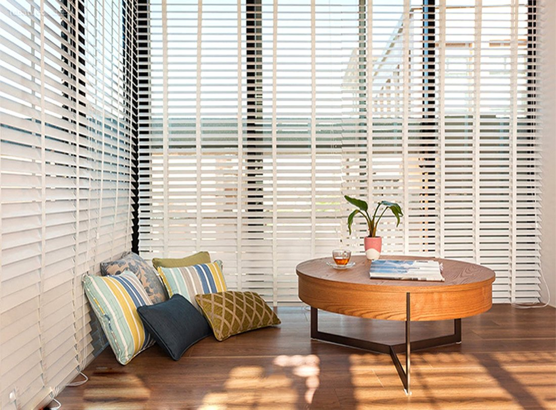 Customized Various Size Vinyl Cordless Venetian Window Blinds & Curtains