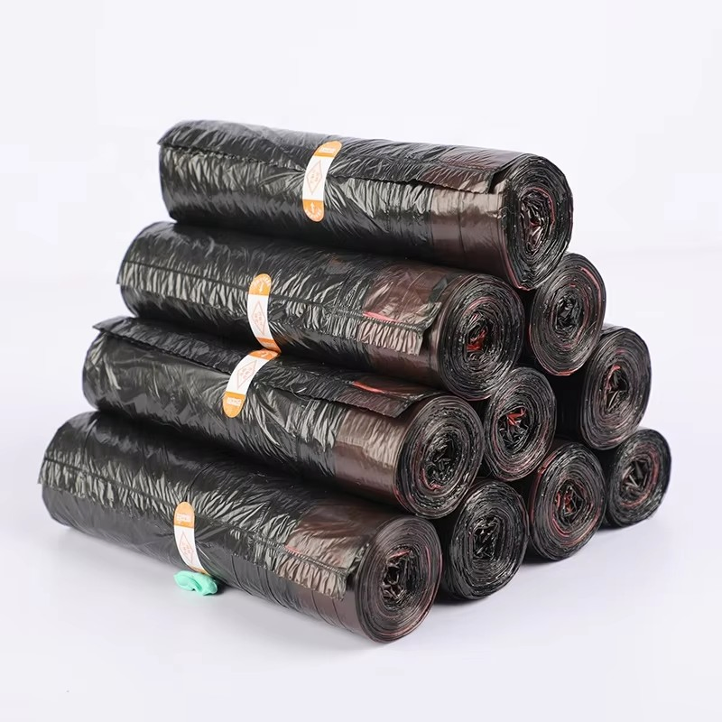 Custom PE 13 Gallon Black Plastic Drawstring Strong Trash Garbage Bags