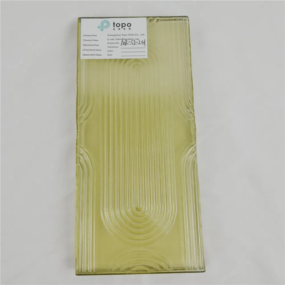 Guangzhou Variety Style Golden Yellow / Grey / Low Iron Fused Pattern (MR-SJ-2001)