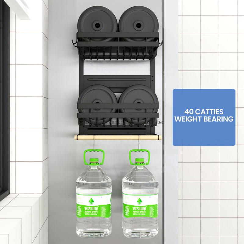 Kitchen Magnet Fridge Side Organizer Storage Shelf Magnetic Spice Rack for Refrigerator
