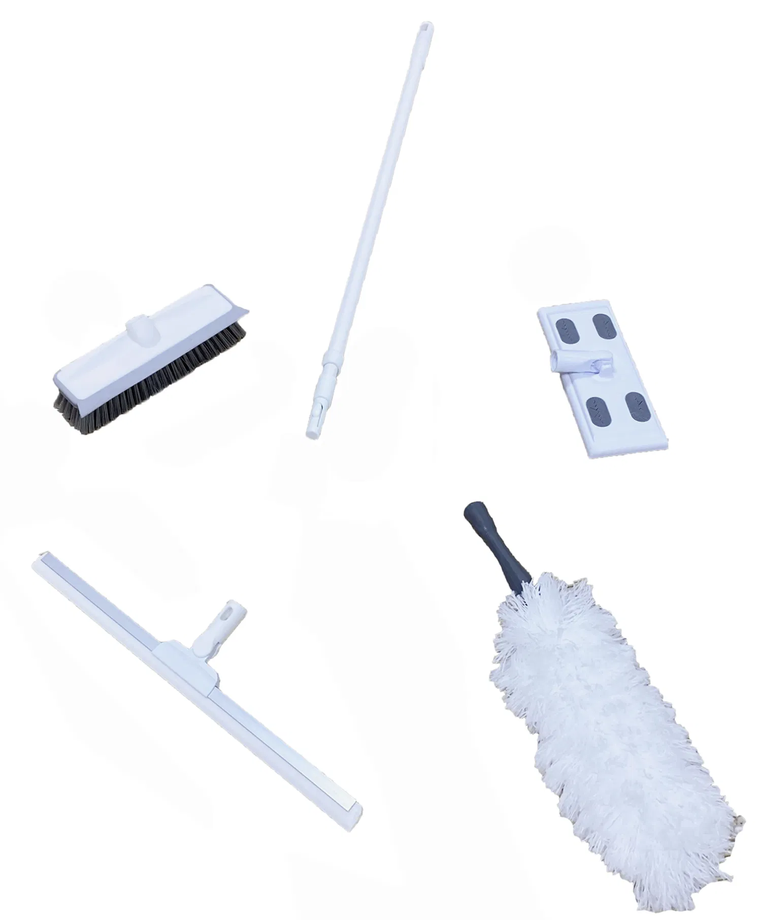 Microfiber Yarn Duster Home Cleaning Sets with One Pole Mini Non-Woven Mop Broom Telescopic Handle Button Spring Screw Floor Squeegees Brush with Water Blade